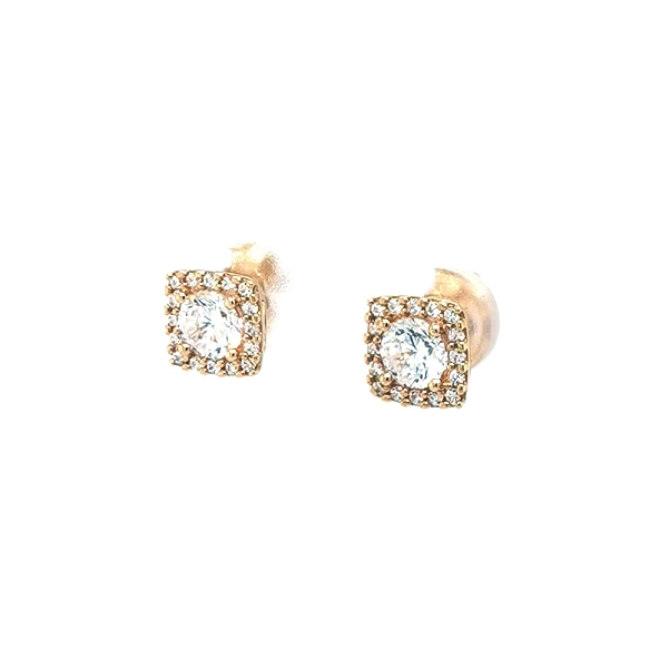 Gold Pecky Earrings with Zircones