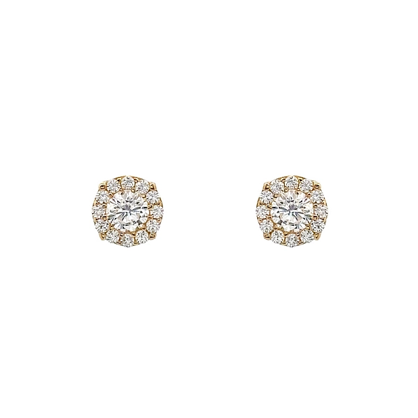 Gold Pecky Earrings with Zircones