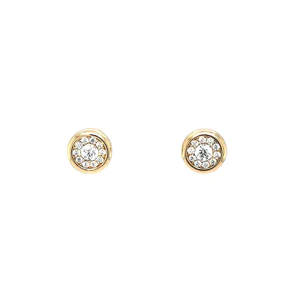 Gold Pecky Earrings with Zircones