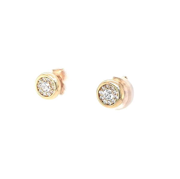 Gold Pecky Earrings with Zircones