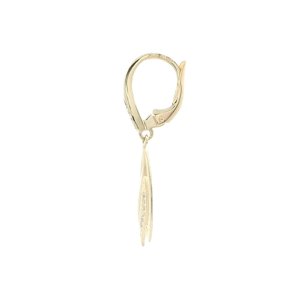 Gold Earrings with Shining Zircons in Elegant Design
