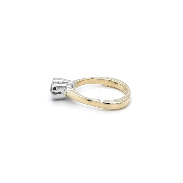Gold Engagement Ring with Zircon