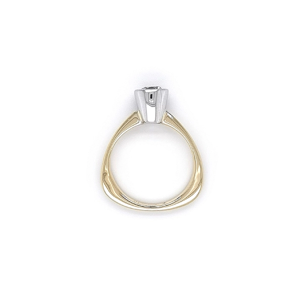 Gold Engagement Ring with Zircon