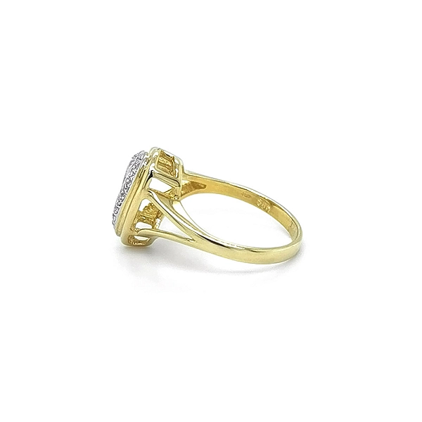 Gold Ring Heart with Zircones