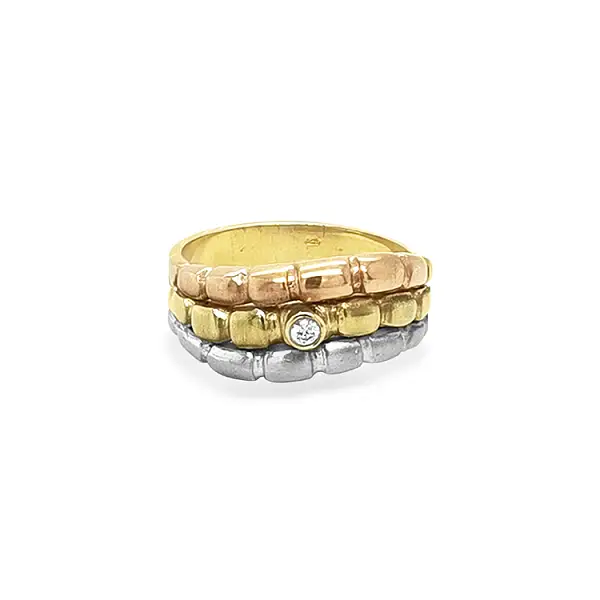 Gold Ring with Zircon made of Combined Gold