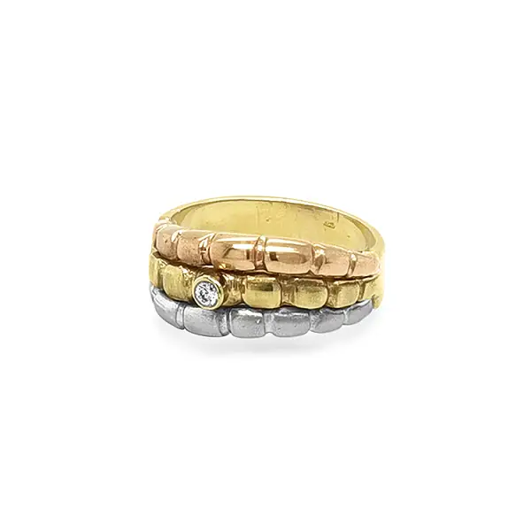 Gold Ring with Zircon made of Combined Gold