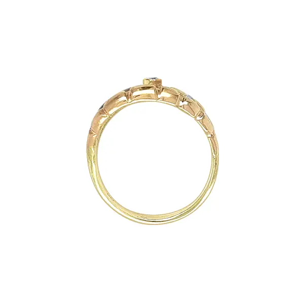 Gold Ring with Zircon made of Combined Gold
