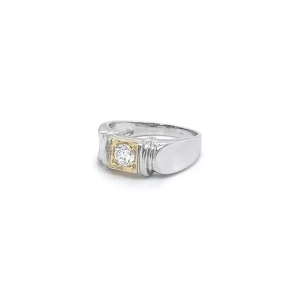 Ring with Zircon made of Combination Gold