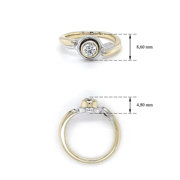 Ring with Zircon made of Combination Gold