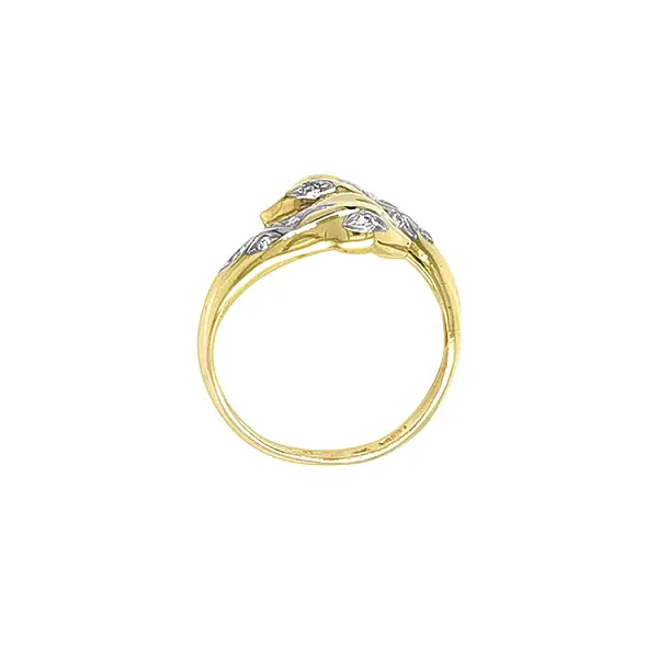 Gold Ring with Zircons