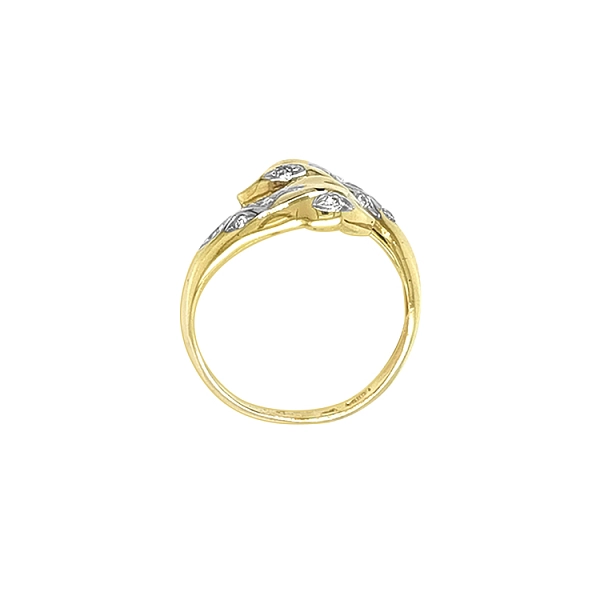 Gold Ring with Zircons