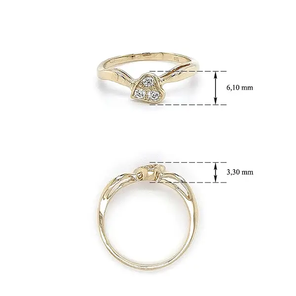 Gold Ring with Zircons