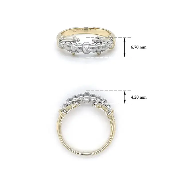 Ring with Zircon made of Combination Gold