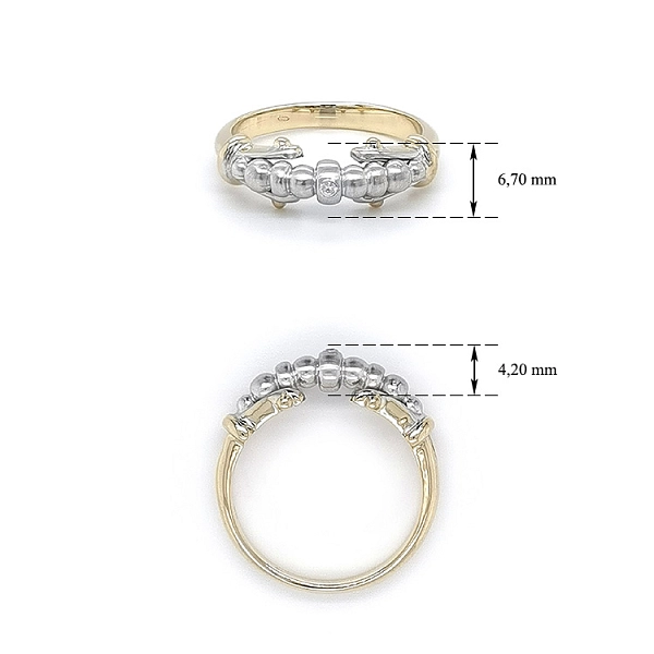 Ring with Zircon made of Combination Gold
