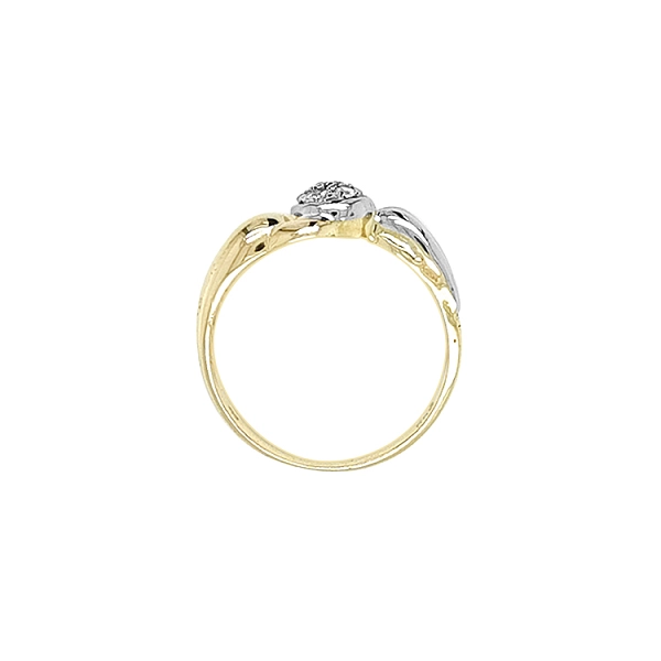 Gold Ring with Zircones made of Combined Gold