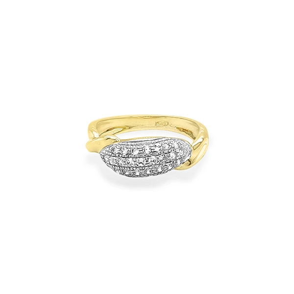 Gold Ring with Zircons