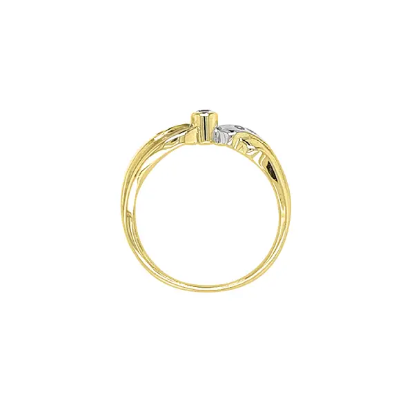 Gold Ring with Zircones made of Combined Gold