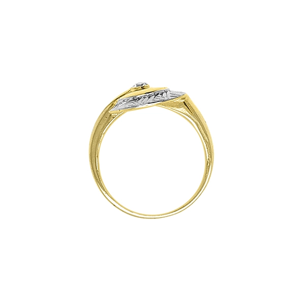 Gold Ring with Zircon made of Combined Gold