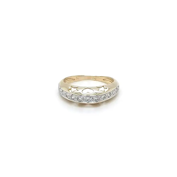 Ring with Zirconias in Gold Combination