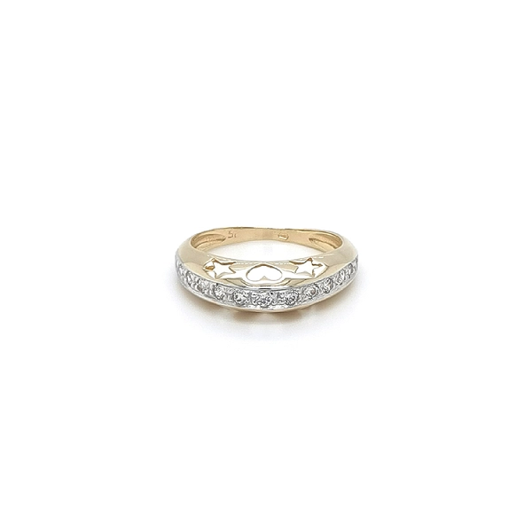 Ring with Zirconias in Gold Combination