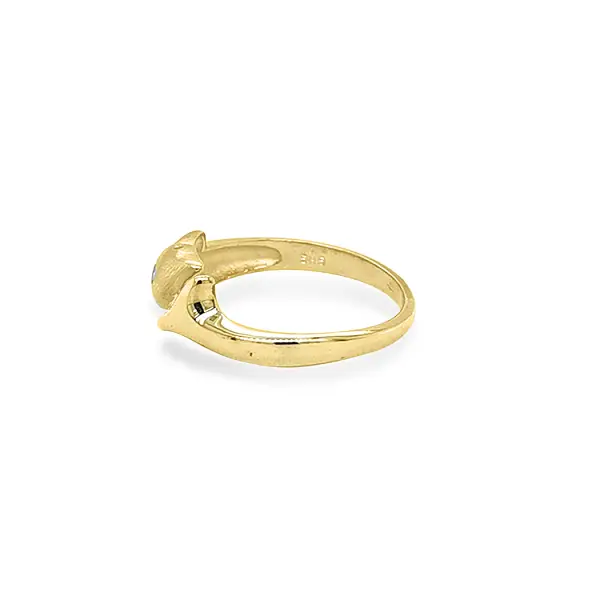 Gold Ring Dolphin with Zircons