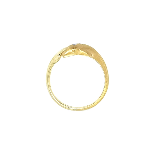 Gold Ring Dolphin with Zircons