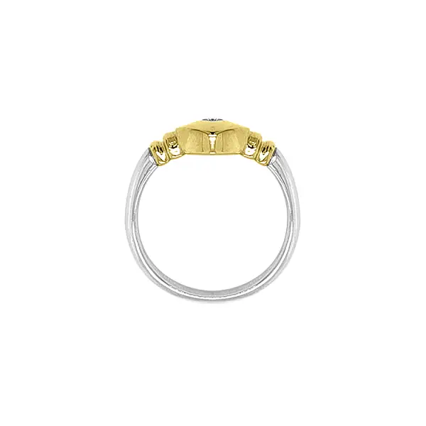 Gold Ring with Zircon made of Combined Gold