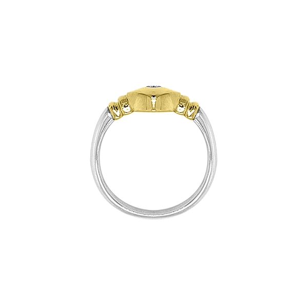 Gold Ring with Zircon made of Combined Gold