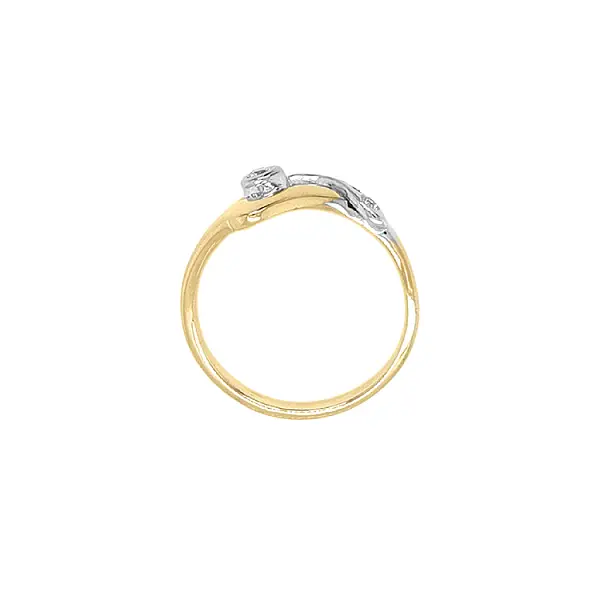 Gold Ring with Zircones made of Combined Gold