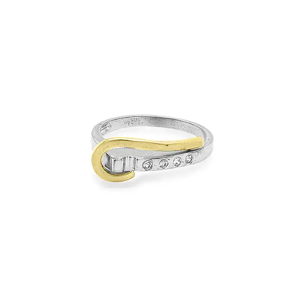 Ring with Zirconias in Gold Combination