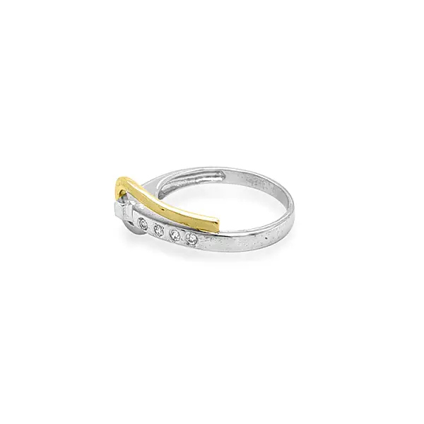 Ring with Zirconias in Gold Combination
