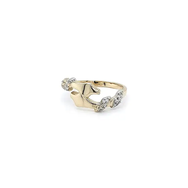Ring with Zirconias in Gold Combination