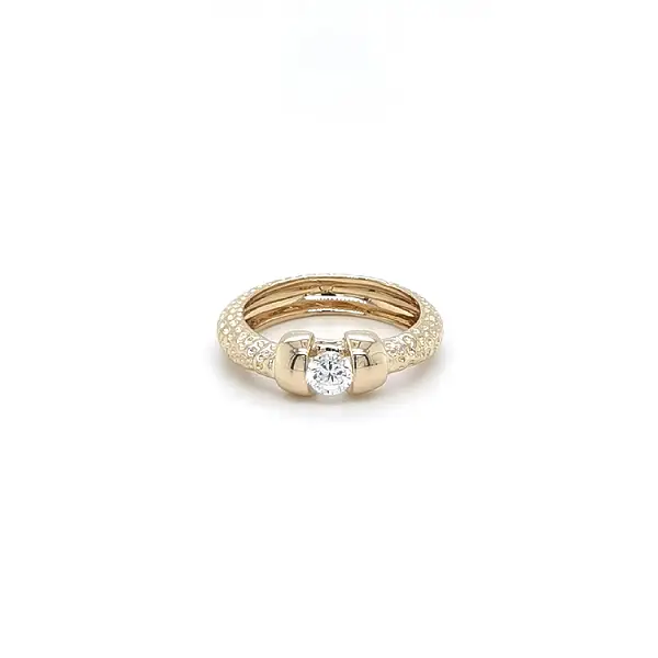 Gold Ring with Zircon