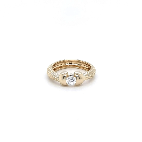 Gold Ring with Zircon