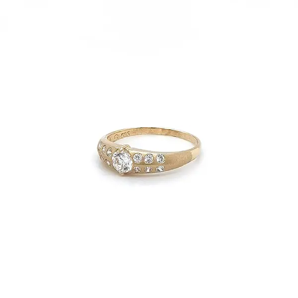 Gold Ring with Zircons