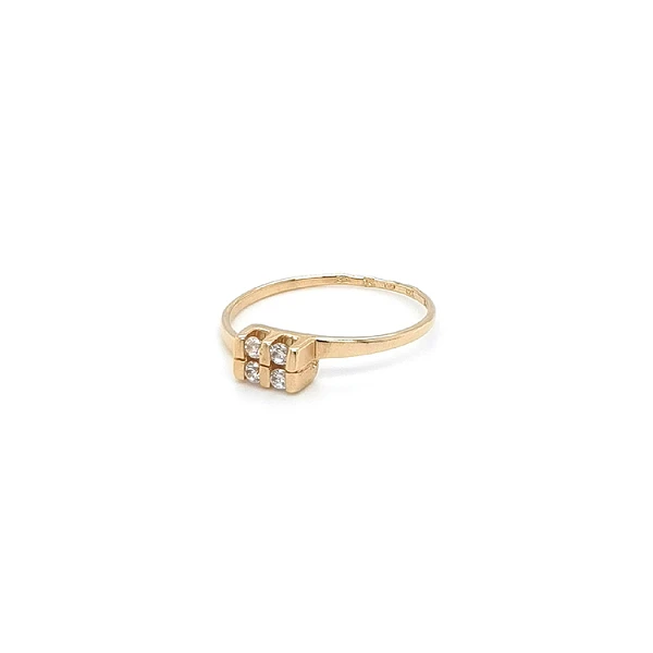 Gold Ladies Ring with Zircones