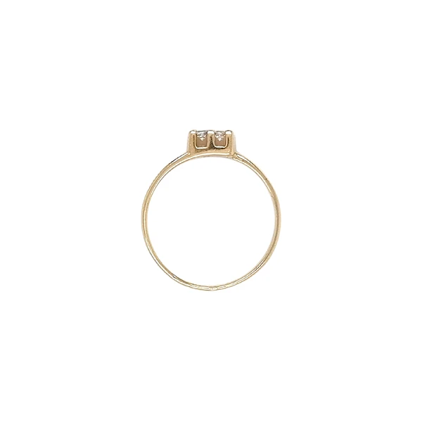 Gold Ladies Ring with Zircones