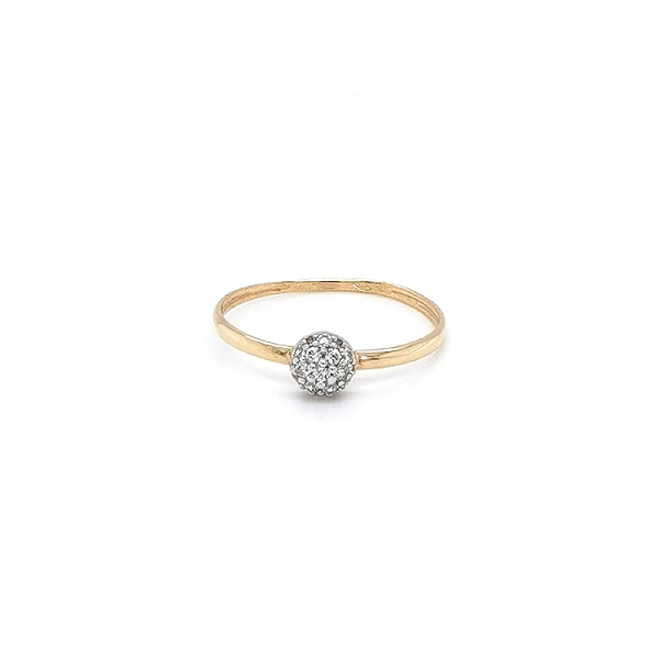 Gold Ladies Ring with Zircones