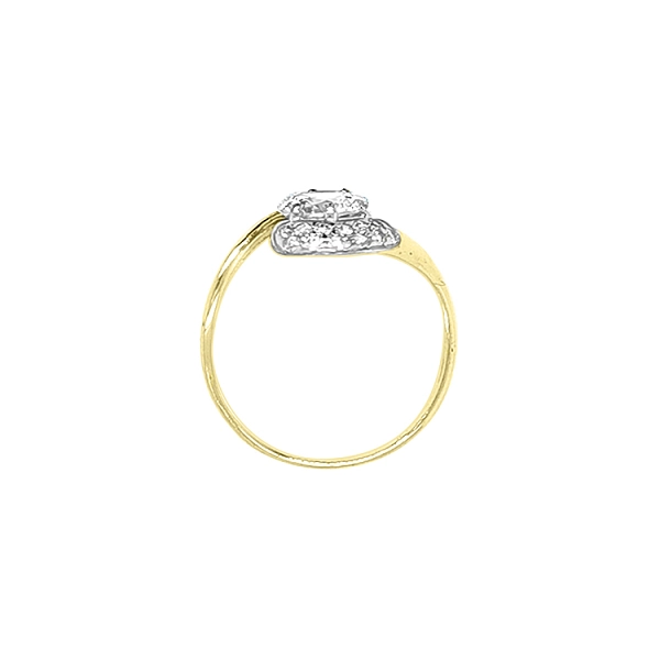 Gold Engagement Ring with Zircones