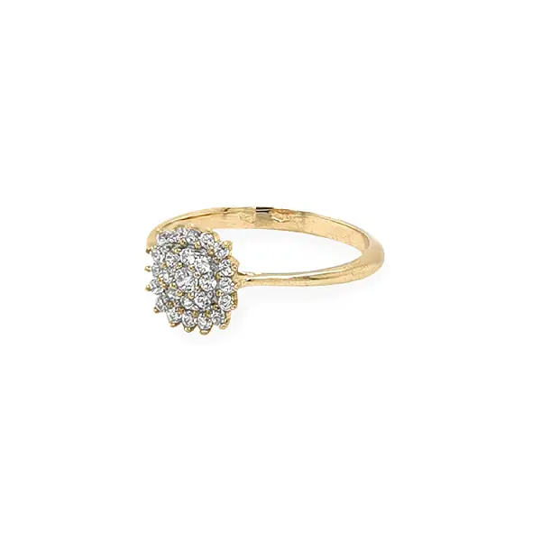 Gold Ring with Zircons