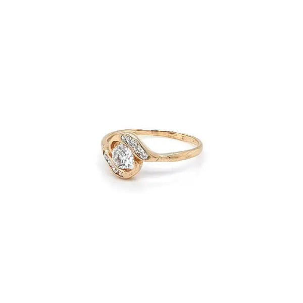 Gold Ring with Zircons