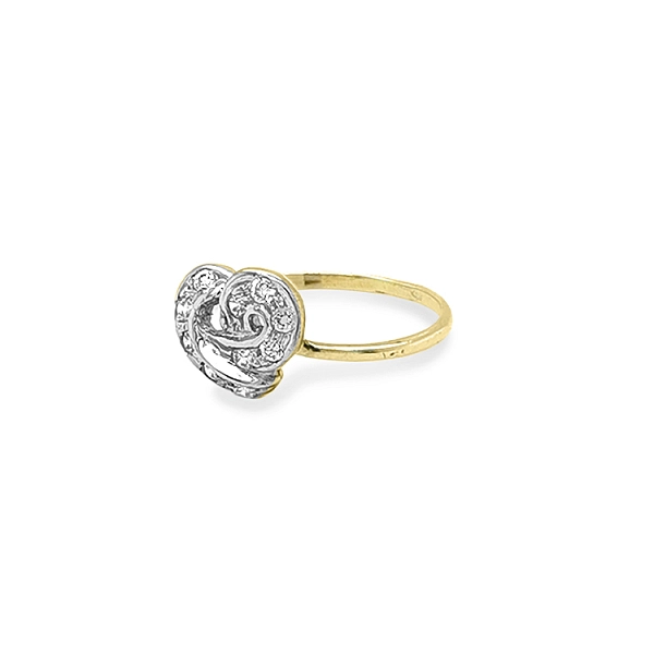 Gold Ring with Zircons