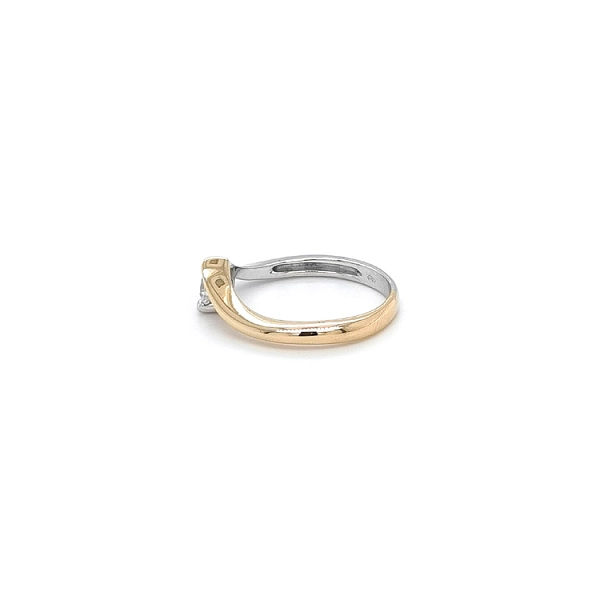 Gold Engagement Ring with Zircon