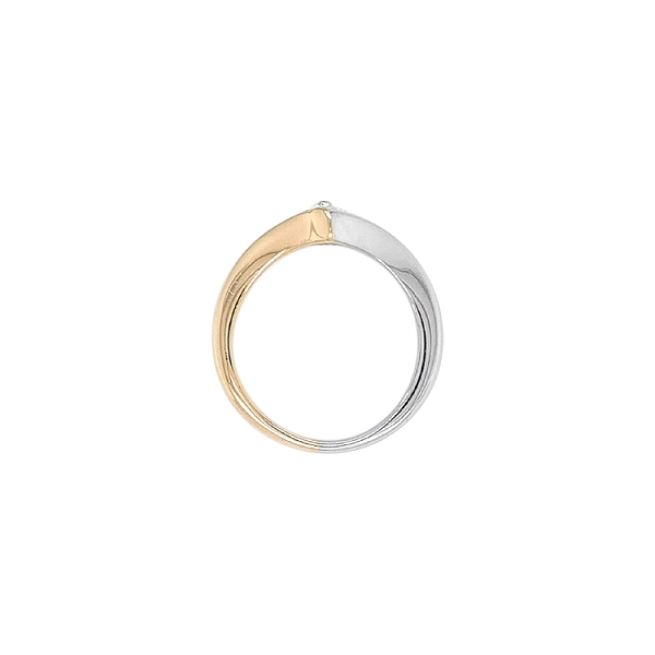 Gold Engagement Ring with Zircon