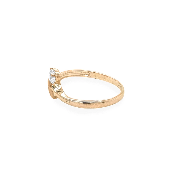 Gold Engagement Ring with Zircon