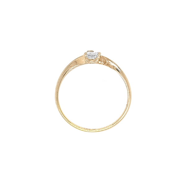 Gold Engagement Ring with Zircon