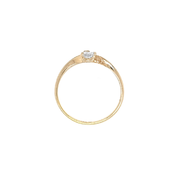 Gold Engagement Ring with Zircon
