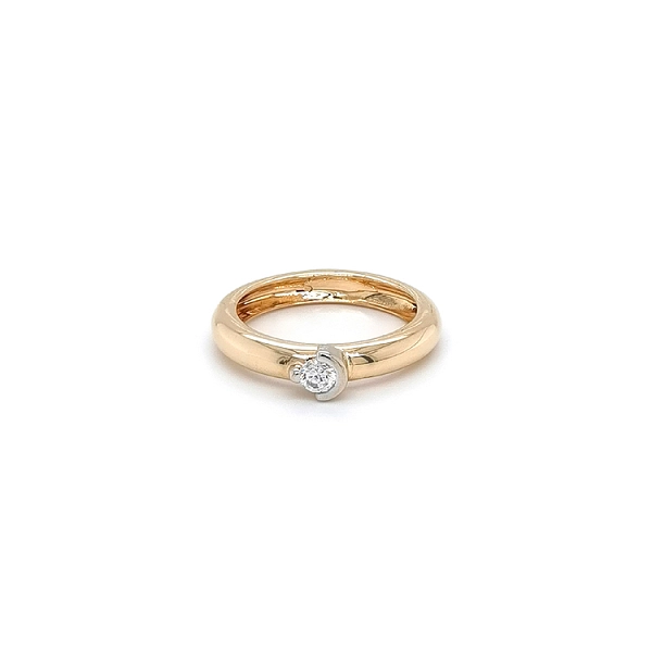 Gold Engagement Ring with Zircon