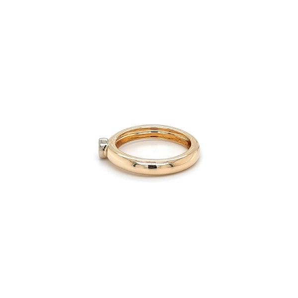 Gold Engagement Ring with Zircon