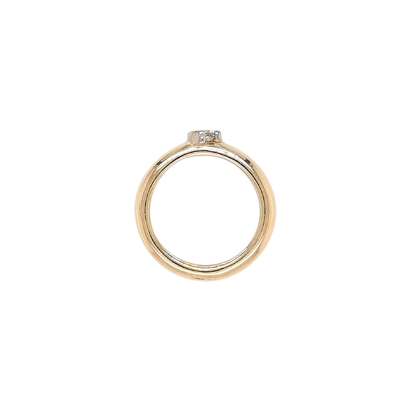 Gold Engagement Ring with Zircon